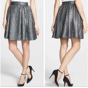 NWOT Kate Spade Shimmering Gunmetal Skater Skirt with Pockets